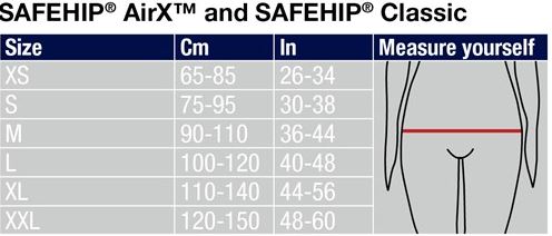 Safehip Size Guide